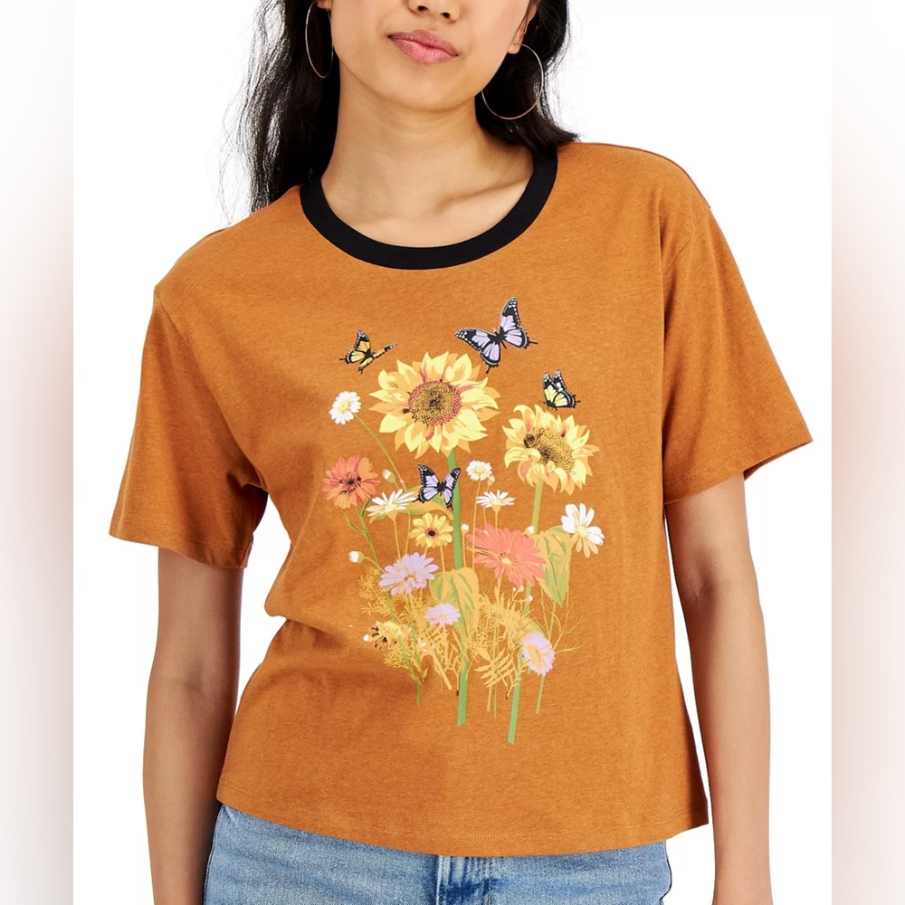 Rebellious One Floral Graphic T Shirt